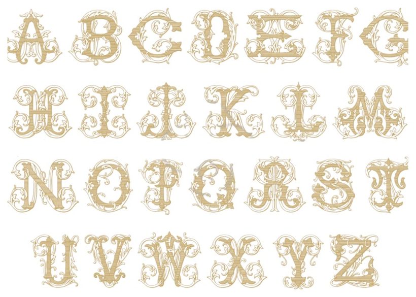 Vintage Vine alphabet style